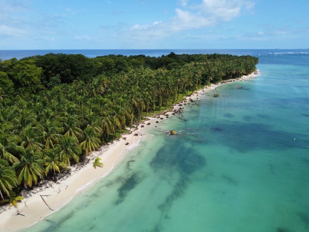 Aerial view of Panama beach