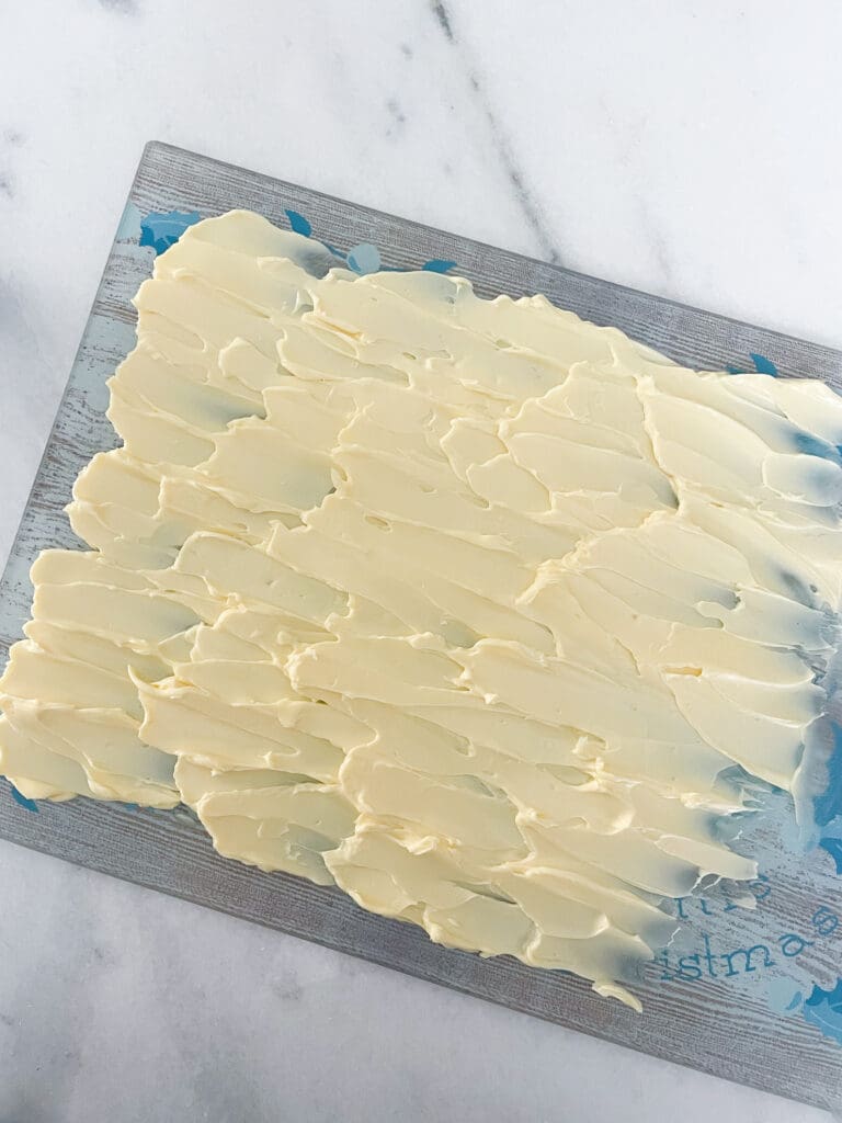butter smeared on butter board