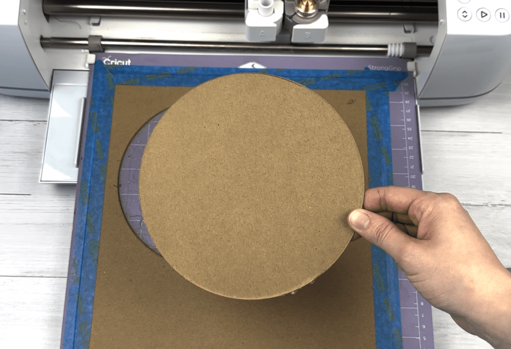 Circular base of DIY puzzle after being cut by the cricut maker 3